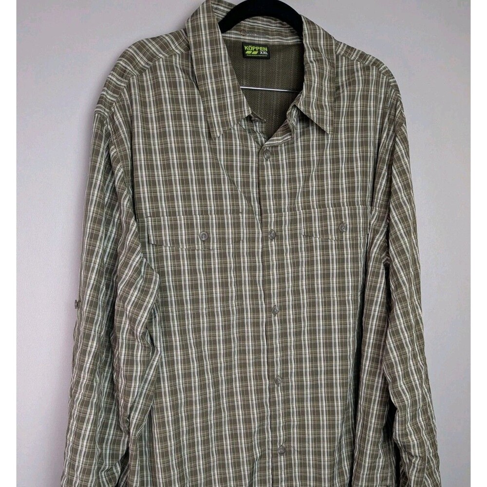 Koppen XXL Button Up Long Sleeve Top UPF Insect Shield Hiking Fishing Outdoor